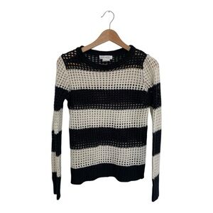 Guilty Black and Cream Striped Knit Sweater size small